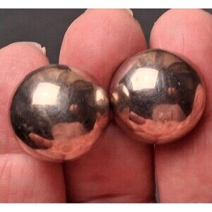 Vintage Sterling Earrings Mexico Dome Ball Screw Back